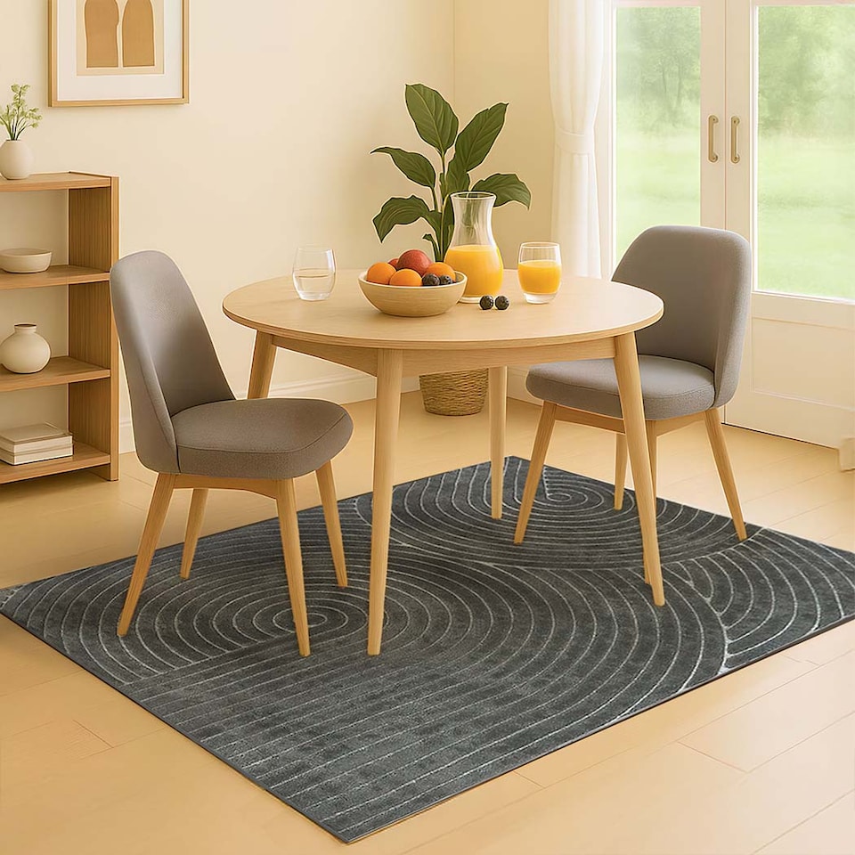 image 1 of Marlow 120x160cm Plush Velvet Area Rug Washable Non Slip Floor Mat Living Room | Grey | Grey