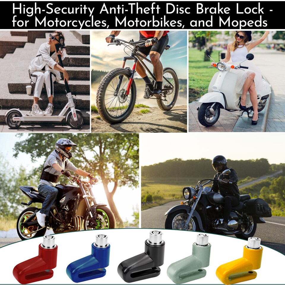 image 1 of Anti-Theft Disc Brake Lock Heavy-Duty with 2 Keys for Bicycles