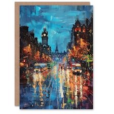 Edinburgh Princes Street Cityscape Him Her Birthday Card