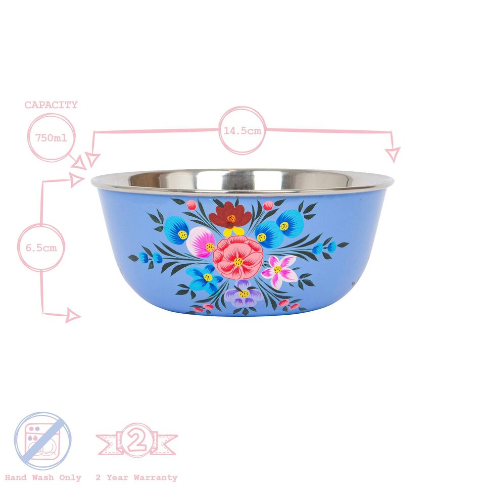 image 1 of BillyCan Hand-Painted Picnic Snack Bowls - 14.5cm - Buttercup Pansy - Pack of 6 Yellow