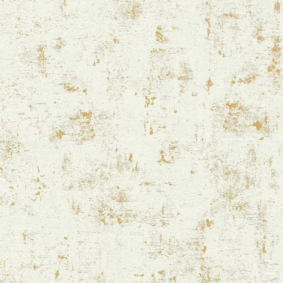 image 1 of AS Creation Industrial Concrete Effect Textured Wallpaper - Metallic Gold/White - 32.1ft x 21in | Gold