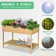 image 8 of Outsunny Wooden Herb Planter Stand 8 Cubes Bottom Shelf Raised Bed Natural
