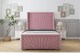 image 1 of Sloomy Rutherford Pink Plush Bed Frame With 50"  Upholstered Wingback Headboard 5' King