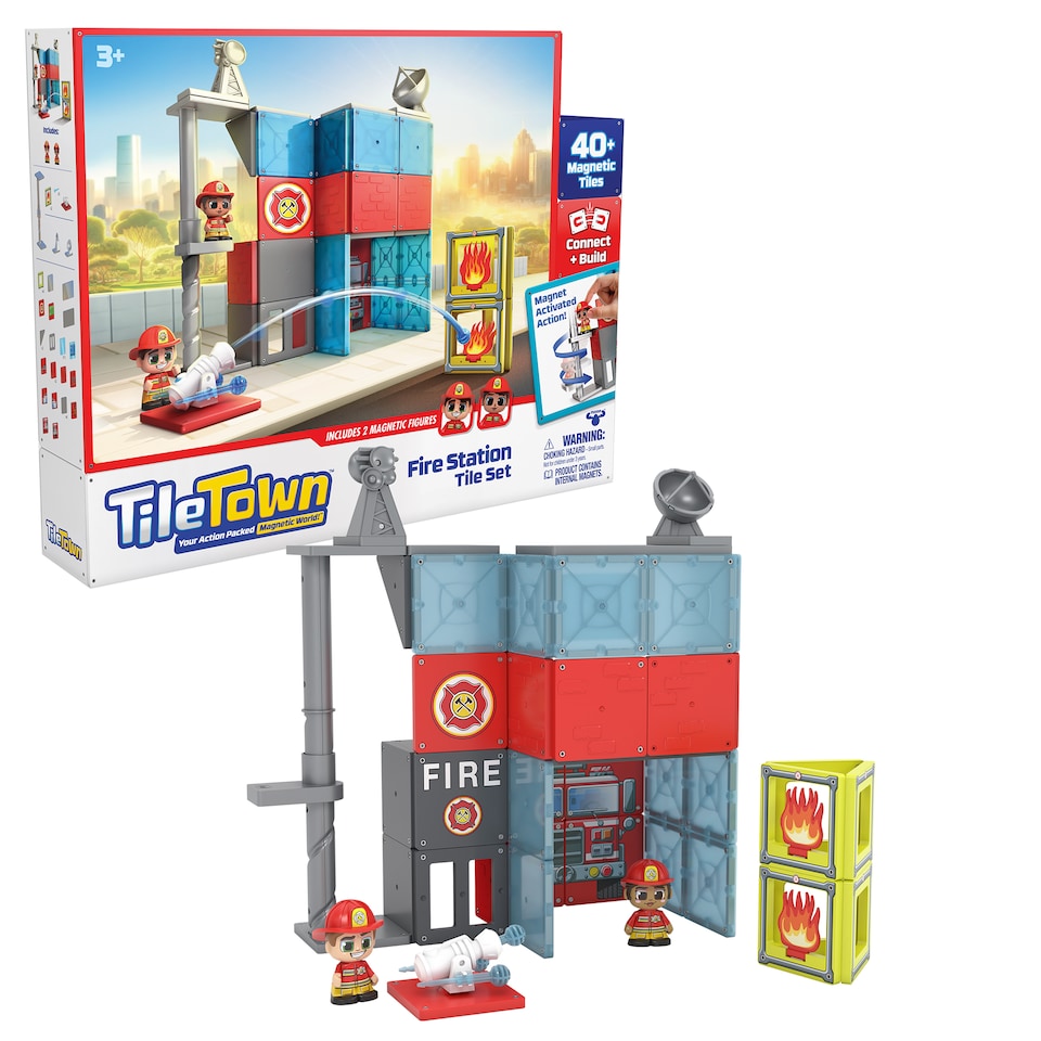 image 1 of Tile Town Fire House Set