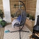 image 3 of Grey Hanging Egg Chair With Stand & Waterproof Cover | Grey | Grey
