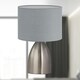 image 4 of First Choice Lighting Valentina Brushed Chrome Touch Lamp with Grey Shade Silver | Grey