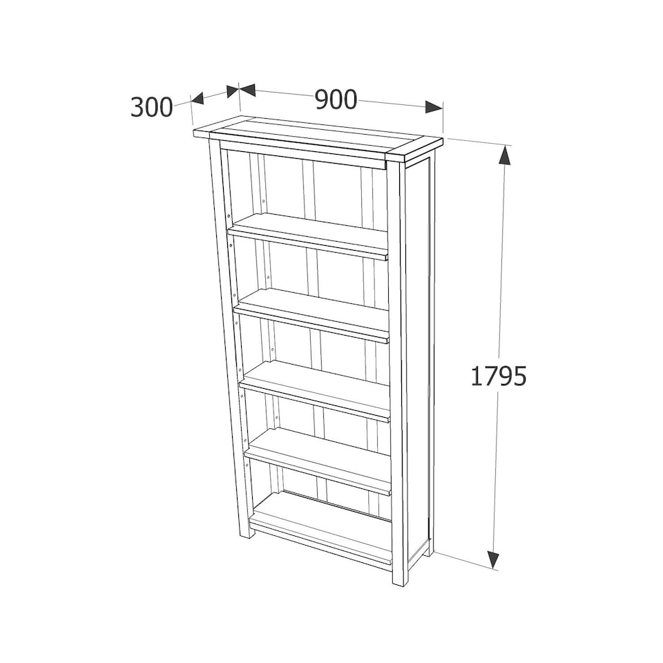 image 1 of Core Products Dunkeld Midnight Blue Tall Bookcase With Wooden Top, H180.0cm x W90.0cm x D30.0cm Blue