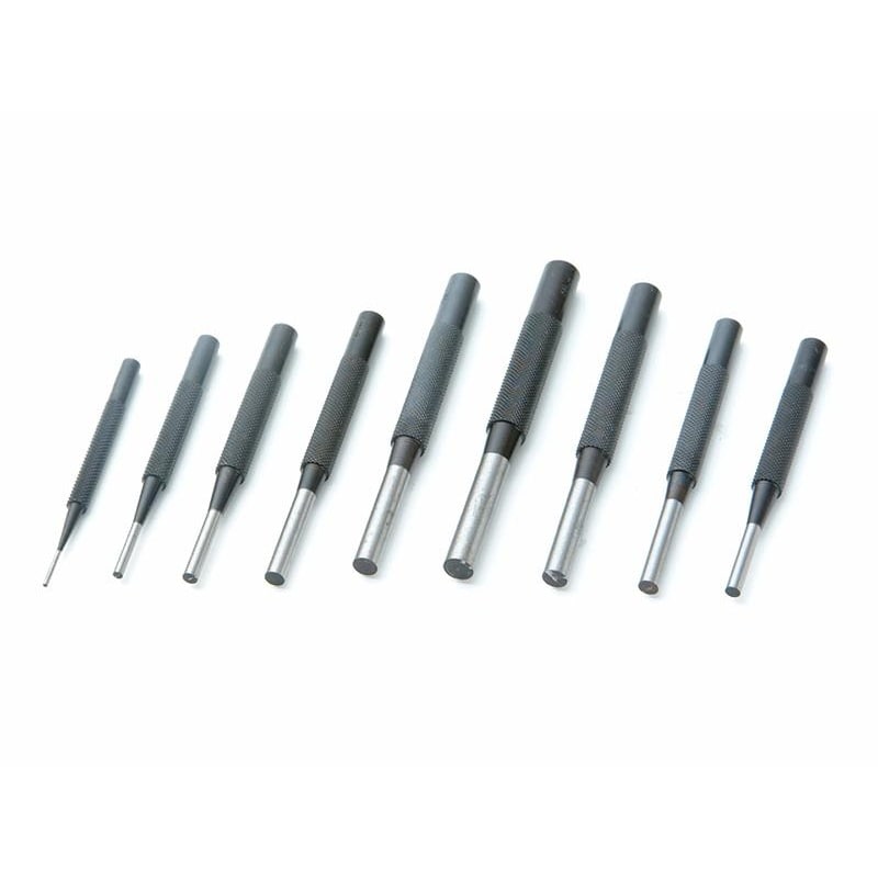 Priory 135 Series Parrallel Pin Punches Multi Multi Colour Set of 9 1