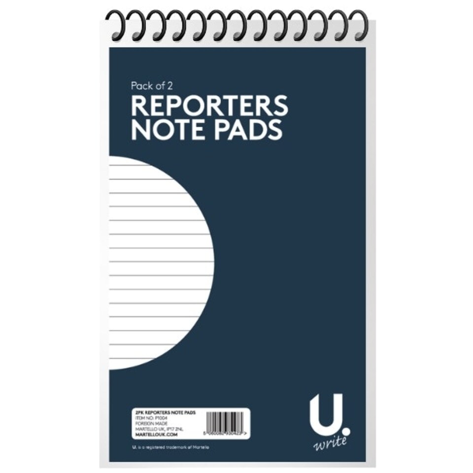 image 1 of Pack of 3 5"x8" 40 Sheets Reporters Note Pads