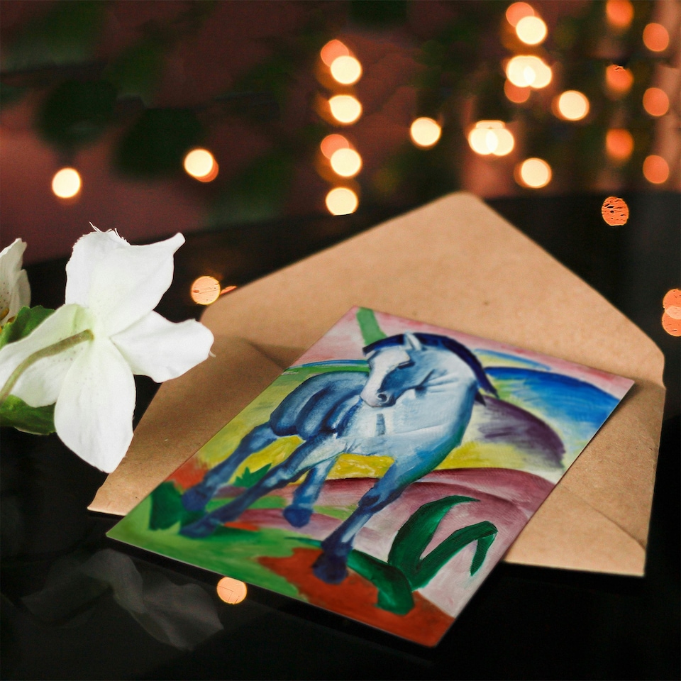 image 1 of Franz Marc Art Card Blue Horse I Expressionist Painting