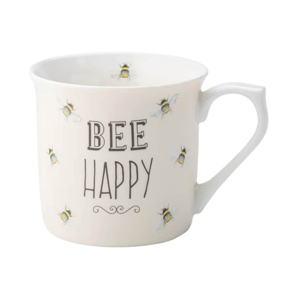 image 1 of English Tableware Company Bee Happy Cream Fine China Mug