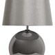 image 5 of First Choice Lighting Set of 2 Ball Smoked Glass Table Lamps with Grey Fabric Shades Grey | Grey