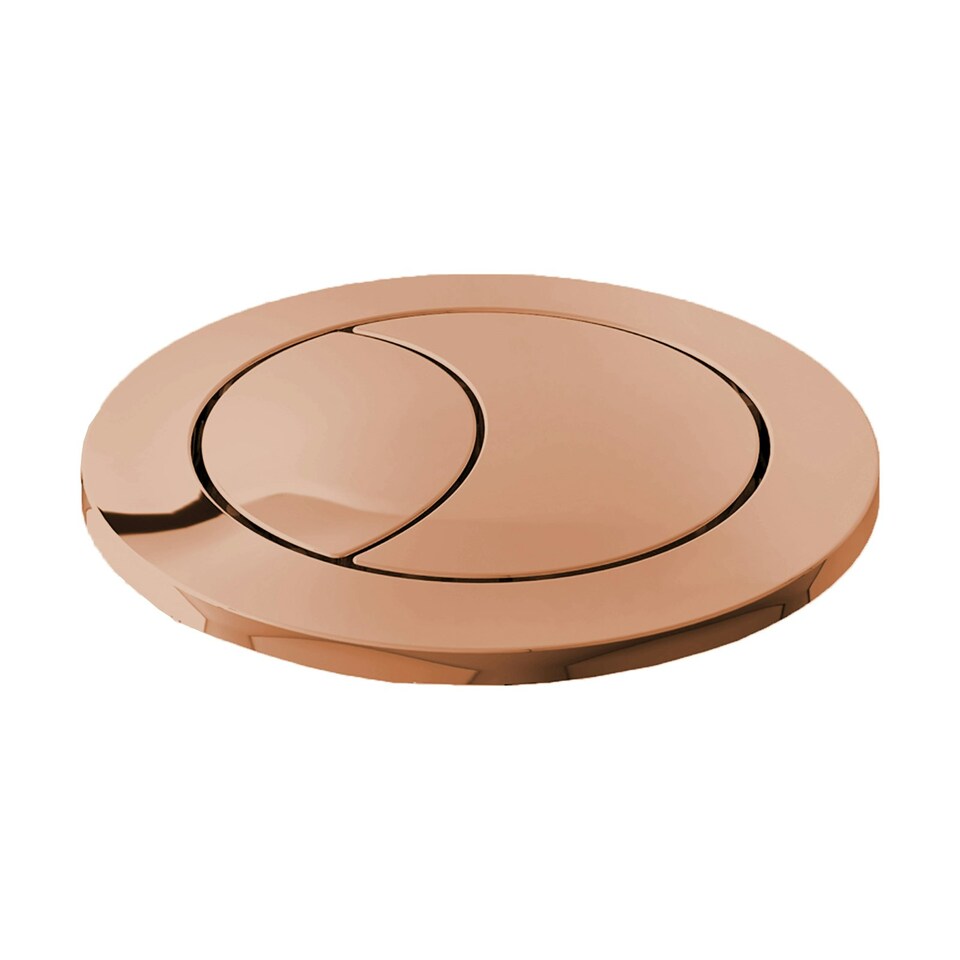 image 1 of SPARES2GO Universal Toilet Cistern Dual Flush Push Button Kit for 20mm 40mm 50mm 60mm Lid Hole (Brushed Copper)