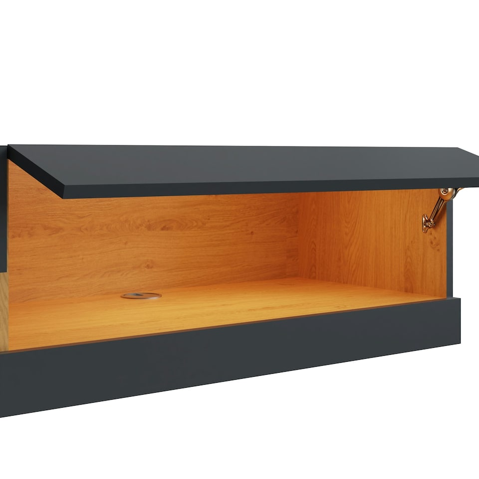image 1 of GFW Leon 180cm Wall TV Unit with LED - Anthracite