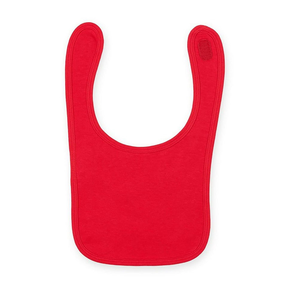 image 1 of Larkwood Baby Unisex Plain & Contrast Bib - Red - One Size