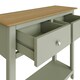 image 7 of Taberno Oak 2 Drawer Console Hallway Table Sage Green Green