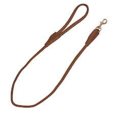 Benji & Flo Superior Roll Leather Dog Lead - Tan/Rose Gold - One Size