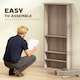 image 6 of HOMCOM CD Storage Unit DVD Tower Blu-ray Storage Shelf for Living Room | Brown | Natural wood finish