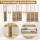 image 6 of COSTWAY 3 Panel Room Divider Folding Display Stand 8 Storage Pockets Natural