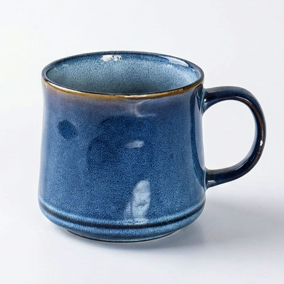 image 1 of Scandi Home Set of 2 600ml Navy Blue Reactive Glaze Ceramic Vega Mugs