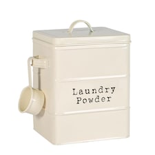 Harbour Housewares Vintage Metal Laundry Powder Canister - Cream | Cream | Cream | 1