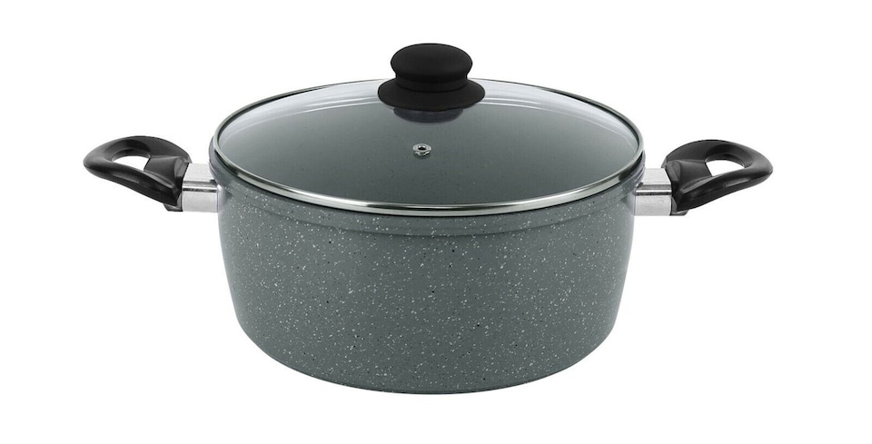 image 1 of 20cm Forged Carbon Steel Marble Grey Casserole Pot