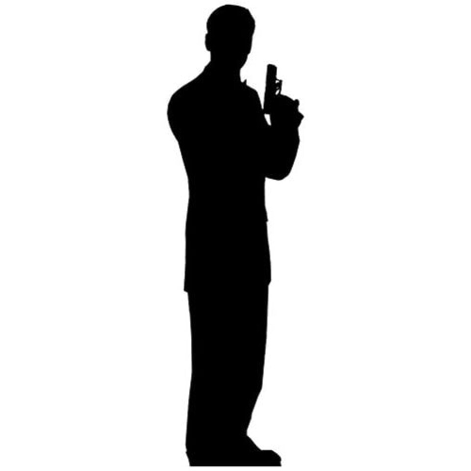 Silhouette Secret Agent Man Lifesize Cardboard Cutout - 180cm