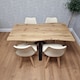 image 4 of Modern Dining Set with 4 Cream Plastic Chairs with Faux Leather Seats Kitchen Dining Furniture