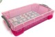 image 2 of 4 x Really Useful 4 Litre Storage Boxes Clear Plastic with Lid - Pink