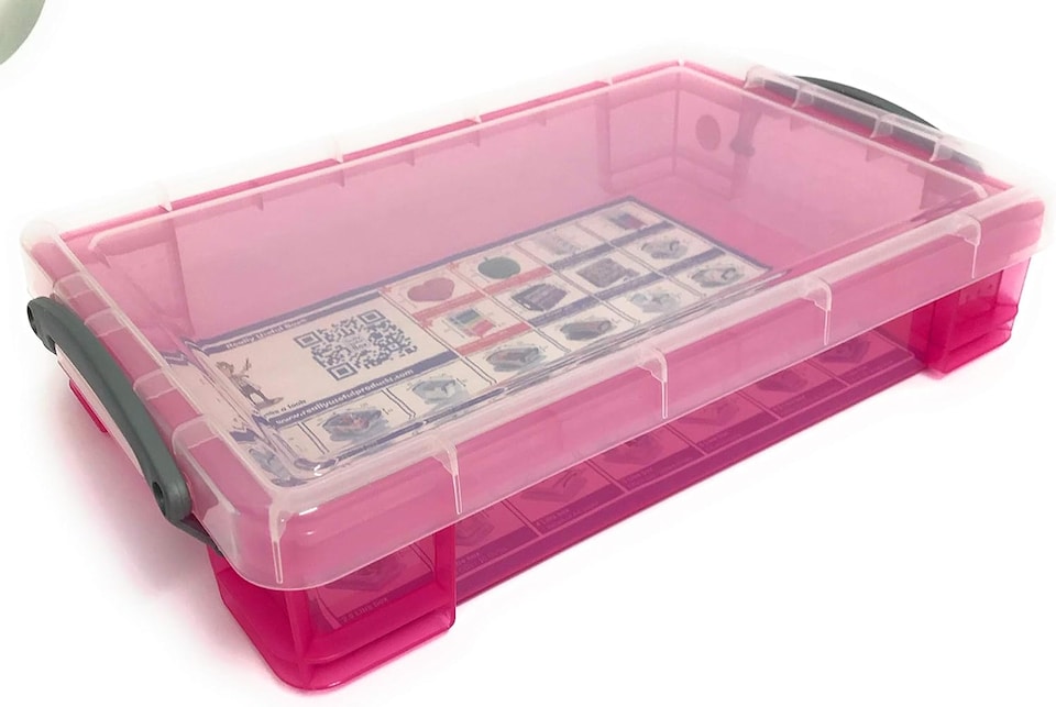 image 1 of 4 x Really Useful 4 Litre Storage Boxes Clear Plastic with Lid - Pink