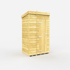 5 x 4 Feet Pent Shed - Single Door Without Windows - Wood - L118 x W158 x H201 cm | Brown