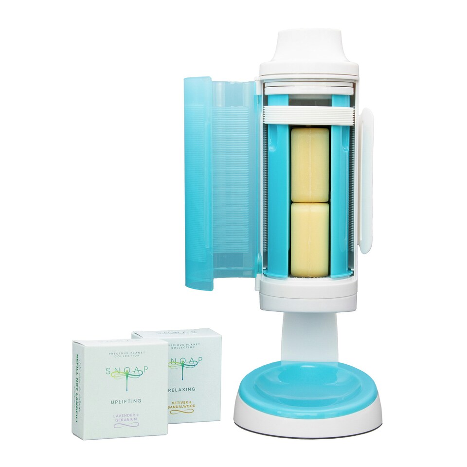 image 1 of SNOAP Dispenser (White) with Counter Stand and 2 Soaps