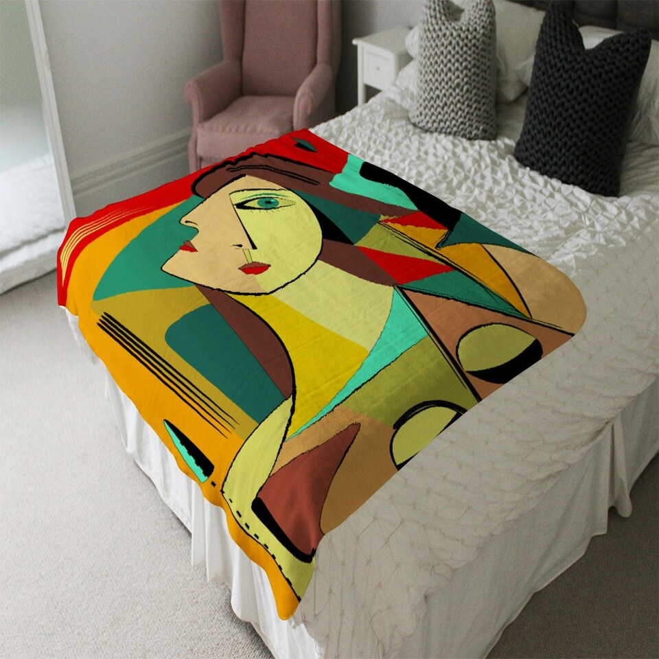 image 1 of abstract portrait (Blanket)