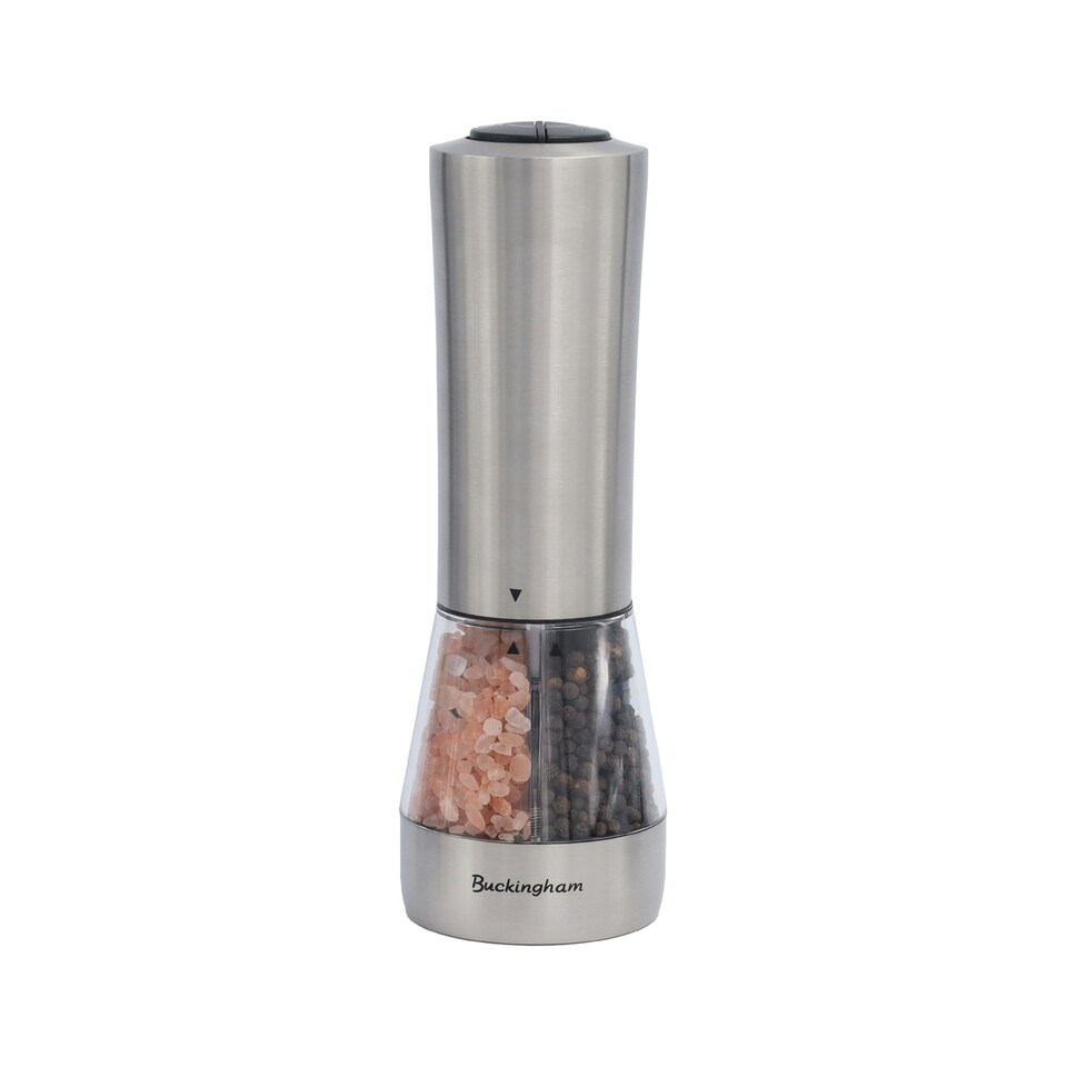 image 1 of Buckingham Stainless Steel Electric Dual 2 in 1 Salt & Pepper Mill