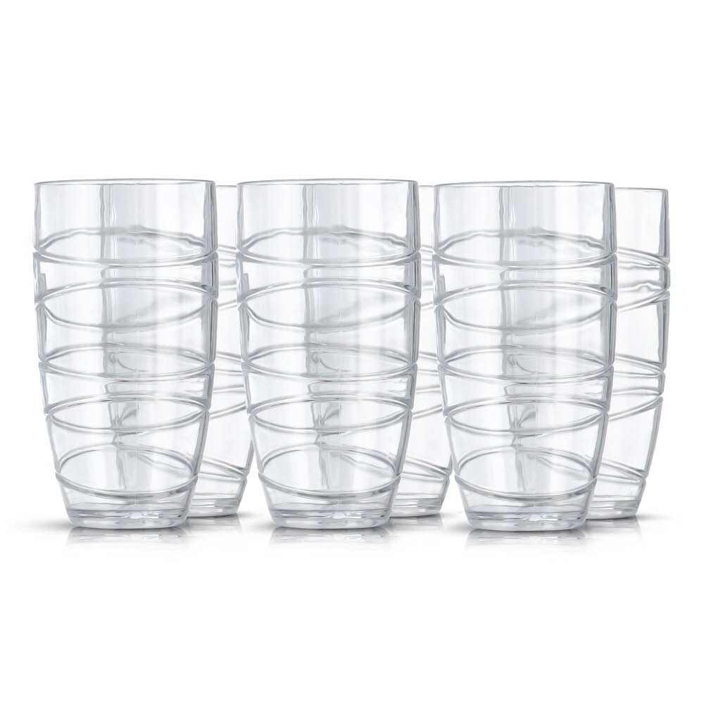Clear Plastic Tumblers Set of 6