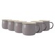 image 1 of Argon Tableware Coloured Enamel Belly Mugs - 375ml - Grey/Cream - Pack of 6 | Grey | Grey/Cream
