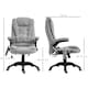 image 3 of Vinsetto Office Chair, Ergonomic Fabric Desk Chair with 6-Point Massage and Back Heated, Arms, Lumbar Support, Light Grey