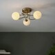 image 3 of Delos 3 Light Multi Arm Glass Semi Flush Ceiling Lamp Antique Brass