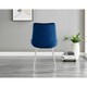 image 4 of Furniturebox 2x Pesaro Navy Velvet Silver Leg Luxury Dining Chairs