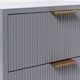 image 8 of OHS 3 Drawer Modern Ribbed Office Side Bedroom Nightstand Bedside Table Grey