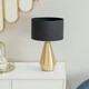 image 2 of ValueLights Jax Gold Metal Touch Dimmer Table Lamp with Black Drum Shade