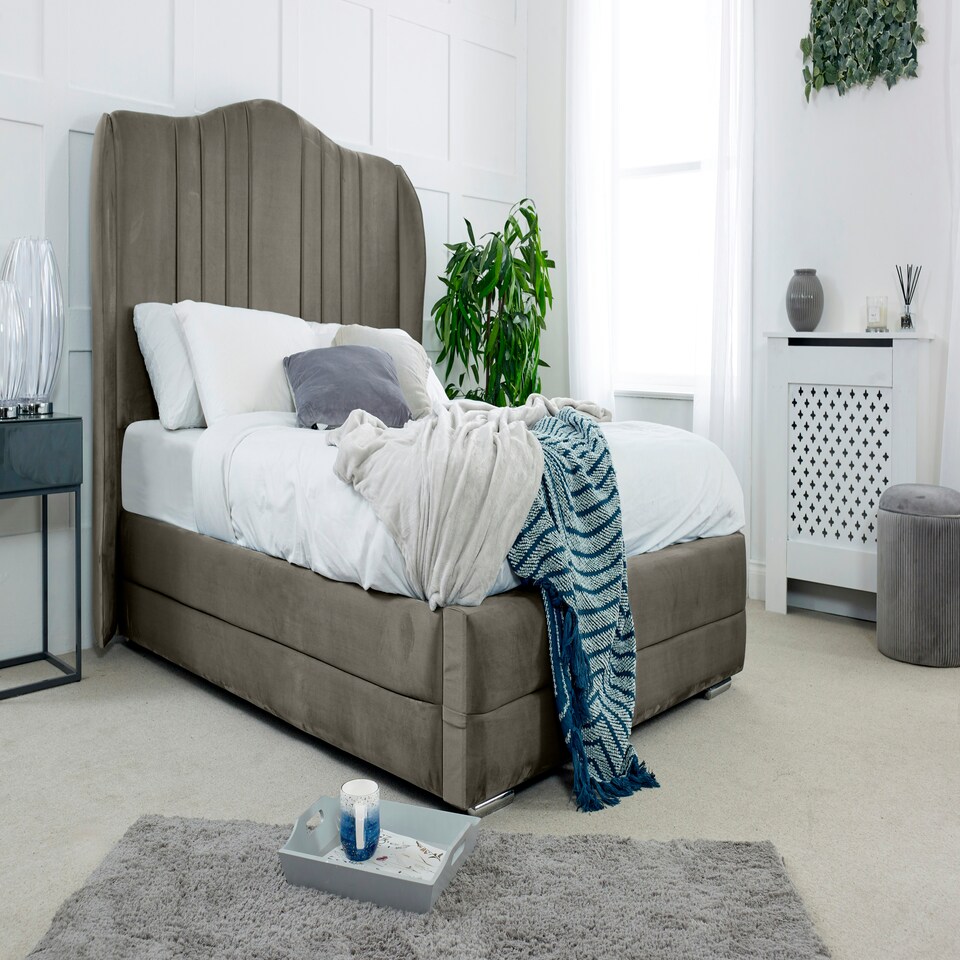 Dorridge Plush Single Bed Frame - Grey