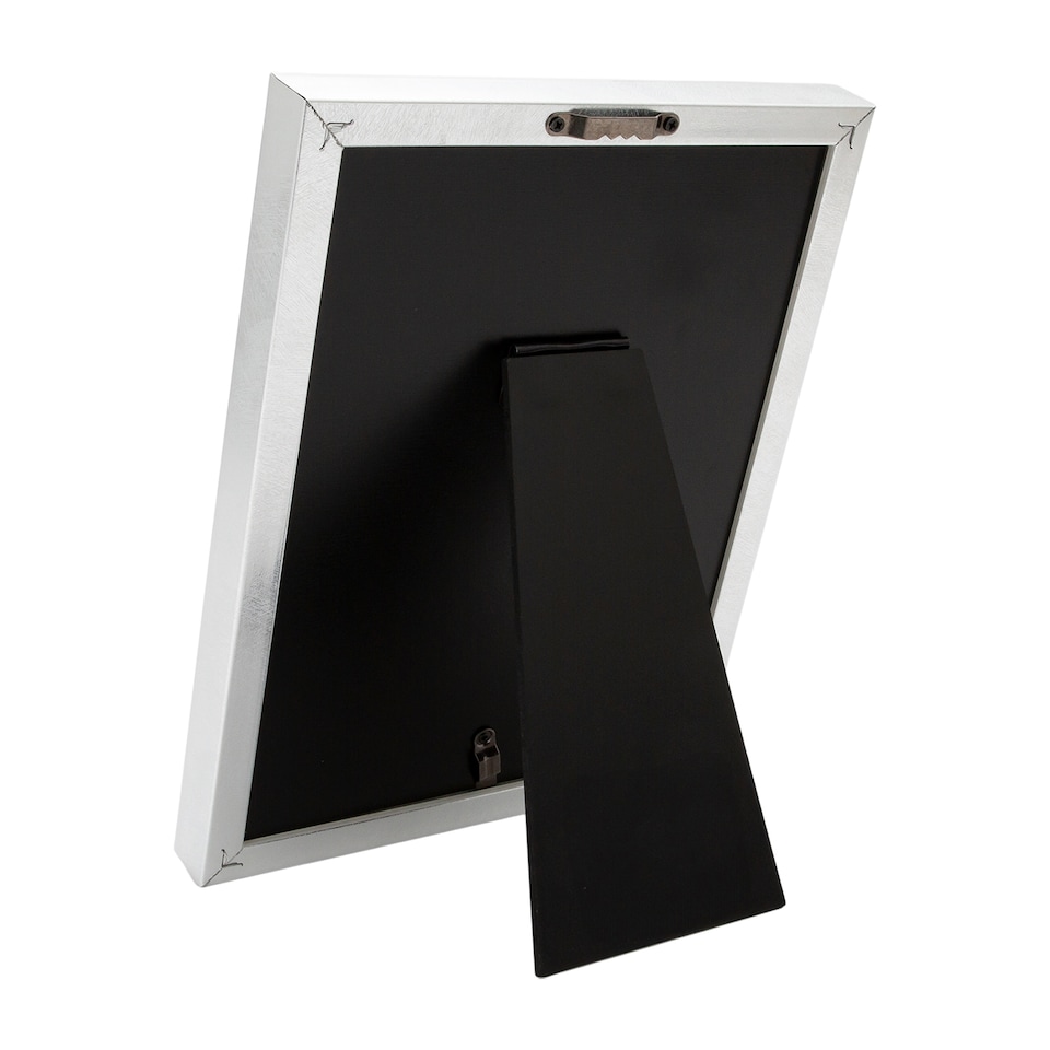 image 1 of Modern 60th Anniversary 4x6 Frame in Brushed Silver with Floral Decor | Silver | One Size