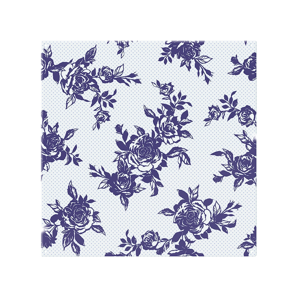 image 1 of Roses Print On Polka Dots Splash Back | White
