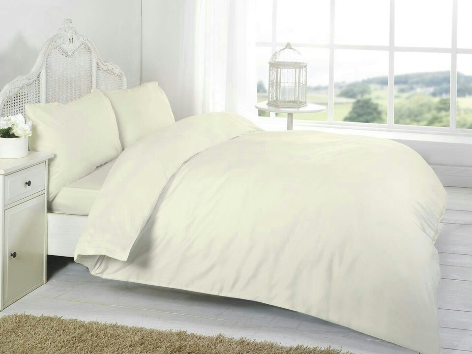 image 1 of Egyptian Cotton 200 Thread Count Flat Sheet 100% Cotton - Cream - King