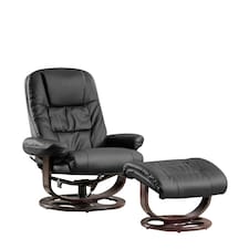 Burdell Swivel Recliner with Massage and Heat Black