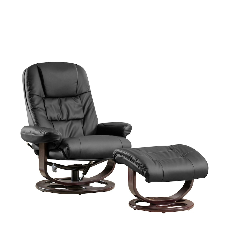 image 1 of Burdell Swivel Recliner with Massage and Heat Black