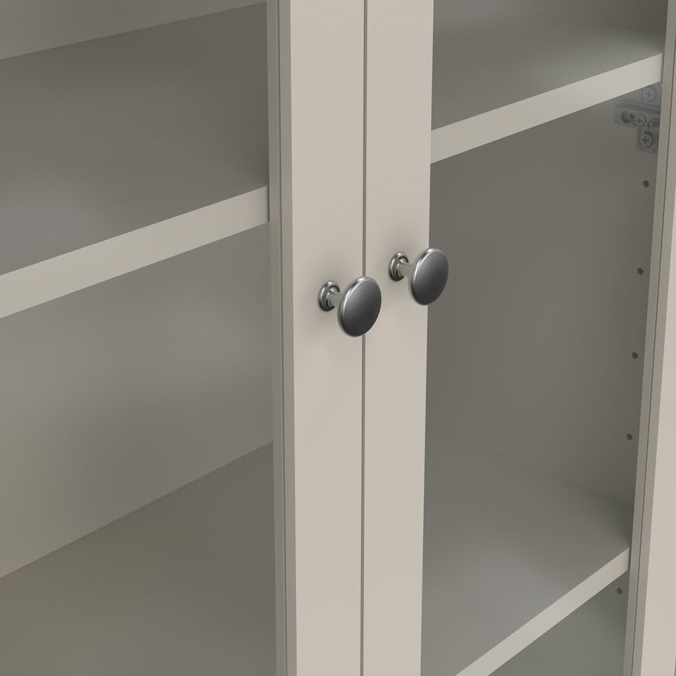 image 1 of Madrid China Cabinet 2 Glass Doors with 3 Drawers in Cashmere N/A