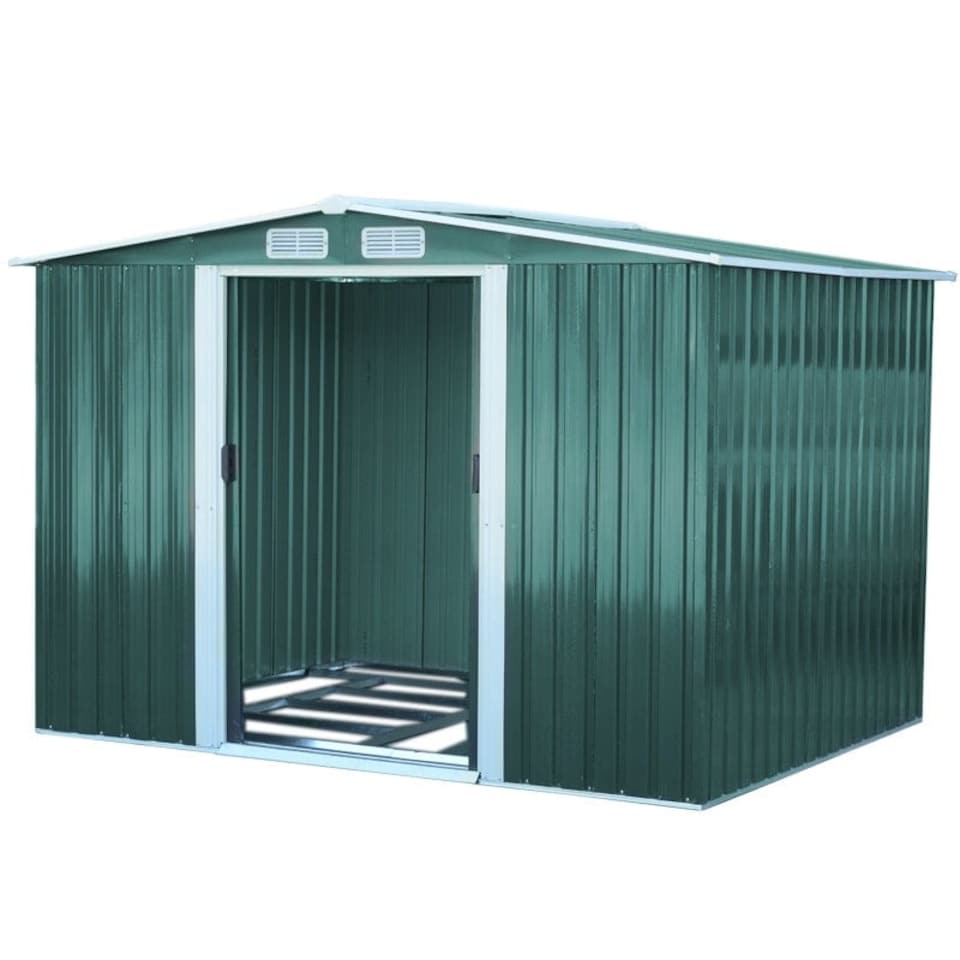 image 1 of Living and Home Large Garden Storage Shed - Green 257 x 259 x 178cm