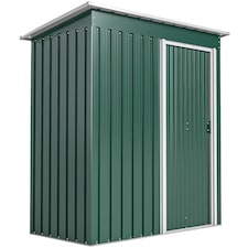 Outsunny 5 x 3ft Garden Storage Shed Sliding Door Sloped Roof Tool, Green